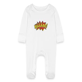 BÄÄÄM Bande dessinée Action Bulle - Style Pop-Art - Grenouillère bio avec gants Bébé - blanc - Devant