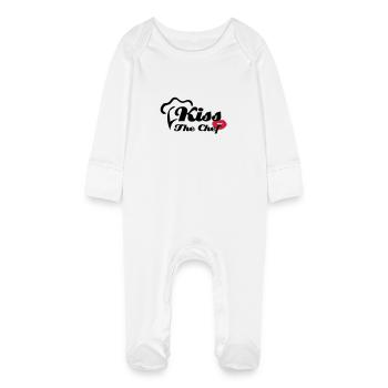 Embrassez le chef - Grenouillère bio avec gants Bébé - blanc - Devant