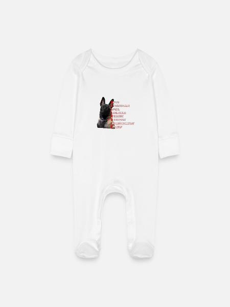 malinois - Grenouillère bio avec gants Bébé - blanc