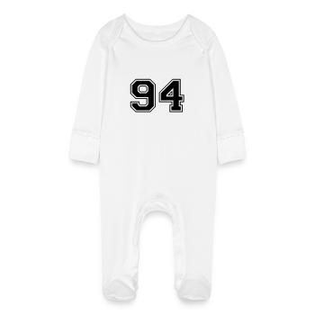 94 - Baby Organic Sleepsuit with Scratch Mitts - white - Front