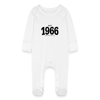 EST. 1966 Nineteen Sixty Six - Baby Organic Sleepsuit with Scratch Mitts - white - Front