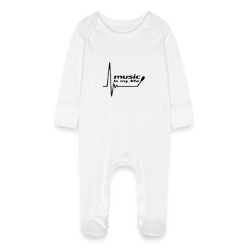 music_is_my_life - Grenouillère bio avec gants Bébé - blanc - Devant