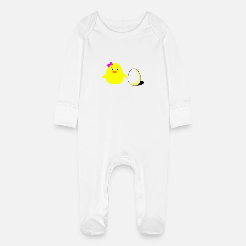 big sister chick - Baby Bio-Schlafanzug mit Kratzhandschuhen - Weiß