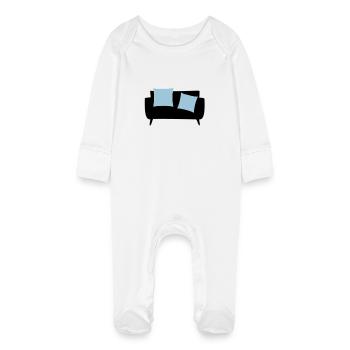 Sleeper sofa & Pillows - Baby Organic Sleepsuit with Scratch Mitts - white - Front