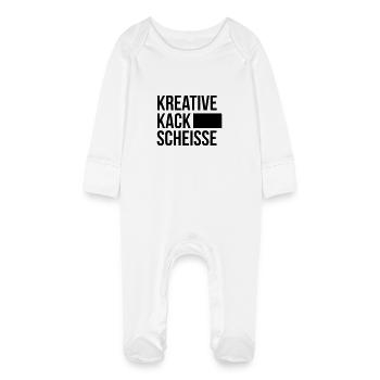 KREATIVE KACK SCHEISSE - Baby Bio-Schlafanzug mit Kratzhandschuhen - Weiß - Vorne