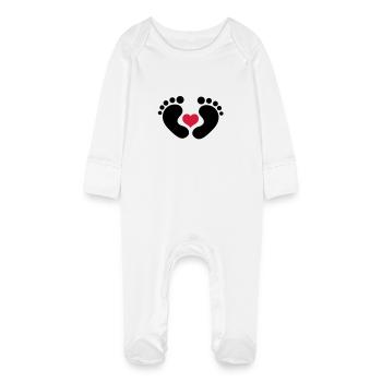 baby - Baby Bio-Schlafanzug mit Kratzhandschuhen - Weiß - Vorne