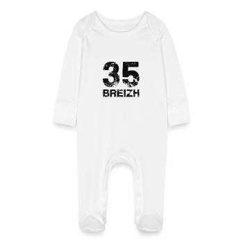 35 Breizh - Baby Organic Sleepsuit with Scratch Mitts - white - Front