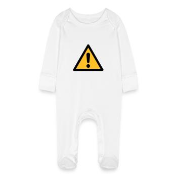 Hazard Symbol - General Danger (2-color) - Baby Organic Sleepsuit with Scratch Mitts - white - Front