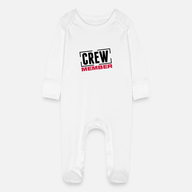 crew_member_design_bs2 - Grenouillère bio avec gants Bébé - blanc