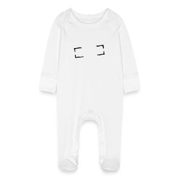 Frame - Baby Organic Sleepsuit with Scratch Mitts - white - Front