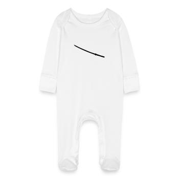 katana_sword - Baby Organic Sleepsuit with Scratch Mitts - white - Front