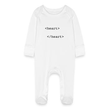 html heart - Baby Bio-Schlafanzug mit Kratzhandschuhen - Weiß - Vorne