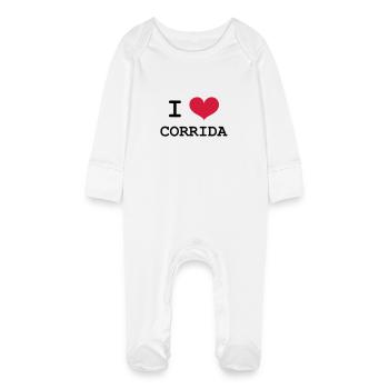 I Love Corrida - Grenouillère bio avec gants Bébé - blanc - Devant