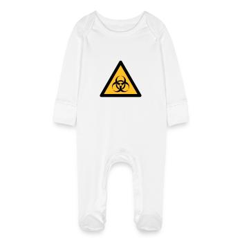 Hazard Symbol - Biohazard (2-color) - Baby Organic Sleepsuit with Scratch Mitts - white - Front