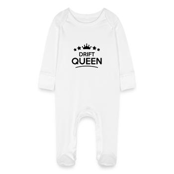 drift queen stars - Grenouillère bio avec gants Bébé - blanc - Devant