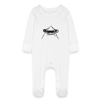 wels_von_vorne - Grenouillère bio avec gants Bébé - blanc - Devant