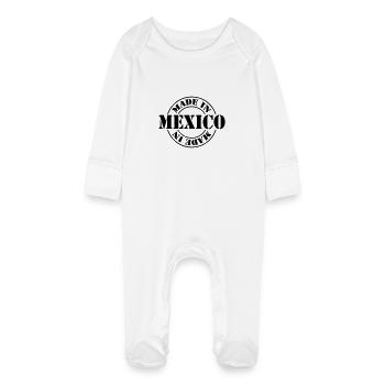 made in mexico m1k2 - Baby Organic Sleepsuit with Scratch Mitts - white - Front