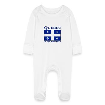 quebec - Baby Organic Sleepsuit with Scratch Mitts - white - Front