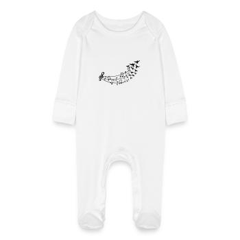 fliegende_noten - Grenouillère bio avec gants Bébé - blanc - Devant