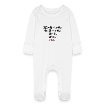I love you (Formule de math) - Grenouillère bio avec gants Bébé - blanc - Devant