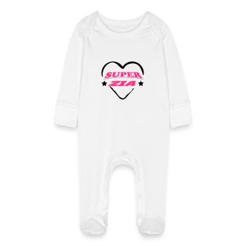 Super zia 111 - Grenouillère bio avec gants Bébé - blanc - Devant