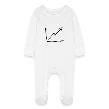 arrow profit chart upward high line - Baby Organic Sleepsuit with Scratch Mitts - white - Front