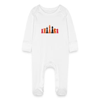 schachfiguren_2 - Baby Organic Sleepsuit with Scratch Mitts - white - Front