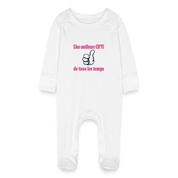 Elue meilleure ch'ti de tous les temps - Grenouillère bio avec gants Bébé - blanc - Devant