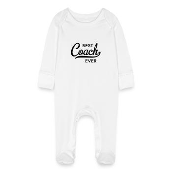 entraîneur - Grenouillère bio avec gants Bébé - blanc - Devant