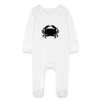 crab - Baby Organic Sleepsuit with Scratch Mitts - white - Front