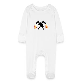 firefighter - Baby Bio-Schlafanzug mit Kratzhandschuhen - Weiß - Vorne