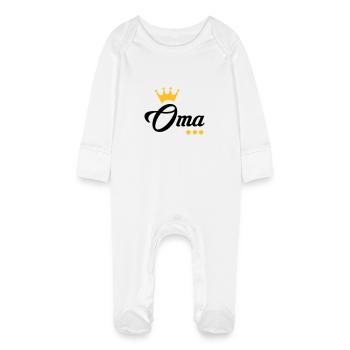 Grandma Gran Oma Grand-Mère Grand Mere - Baby Organic Sleepsuit with Scratch Mitts - white - Front