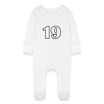 19 - Baby Bio-Schlafanzug mit Kratzhandschuhen - Weiß - Vorne