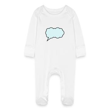 sprechblase cloud - Baby Bio-Schlafanzug mit Kratzhandschuhen - Weiß - Vorne