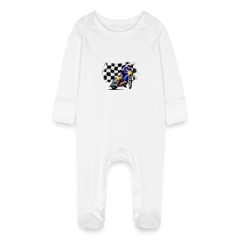 Speedway Racing - Racing Flag - Grenouillère bio avec gants Bébé - blanc - Devant