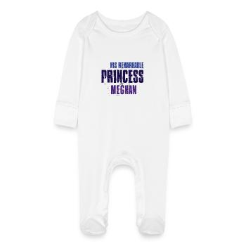 HT Royal Wedding Remarkable Princess blue - Baby Organic Sleepsuit with Scratch Mitts - white - Front