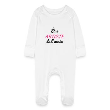 Artist / Art / Künstler / Artiste / Music / Kunst - Baby Organic Sleepsuit with Scratch Mitts - white - Front