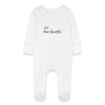 nö muss baustelle - Baby Bio-Schlafanzug mit Kratzhandschuhen - Weiß - Vorne