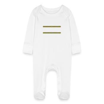 Rahmen Absperrband - Baby Bio-Schlafanzug mit Kratzhandschuhen - Weiß - Vorne