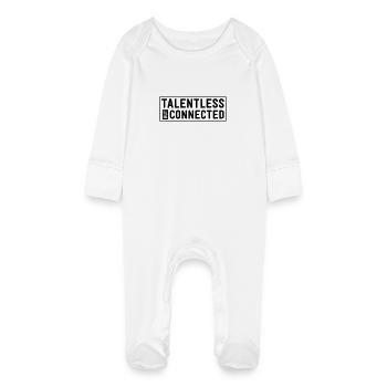 Talentless But Connected - Baby Organic Sleepsuit with Scratch Mitts - white - Front