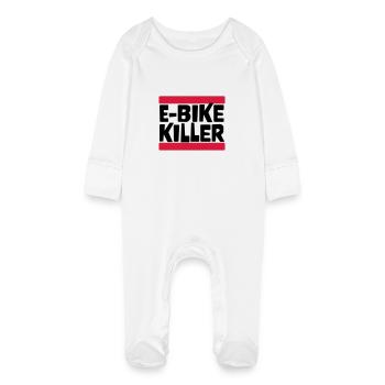 E BIKE KILLER - Baby Bio-Schlafanzug mit Kratzhandschuhen - Weiß - Vorne