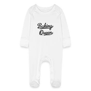 Bake - Baby Organic Sleepsuit with Scratch Mitts - white - Front