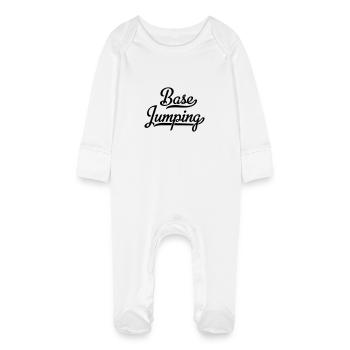 Base Jumping - Baby Bio-Schlafanzug mit Kratzhandschuhen - Weiß - Vorne