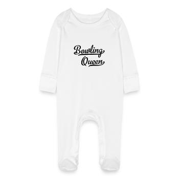 Reine du bowling - Grenouillère bio avec gants Bébé - blanc - Devant