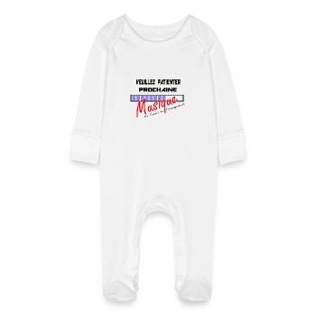 Logo Musique en Chargement ! - Grenouillère bio avec gants Bébé - blanc - Devant