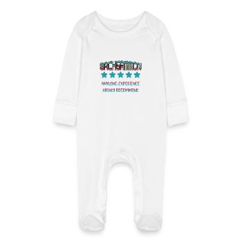 Backgammon Erstaunliche Erfahrung Sehr zu empfehlen - Baby Bio-Schlafanzug mit Kratzhandschuhen - Weiß - Vorne