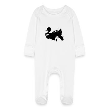 Horse Riding - Baby Organic Sleepsuit with Scratch Mitts - white - Front