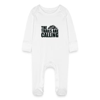 Trail Running Sports - Baby Organic Sleepsuit with Scratch Mitts - white - Front