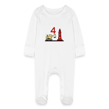 Excavatrice - Grenouillère bio avec gants Bébé - blanc - Devant