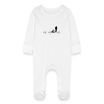 Trail Running Sports - Baby Organic Sleepsuit with Scratch Mitts - white - Front